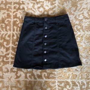 Black Denim Mini Skirt
